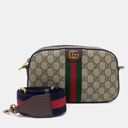 Gucci: Бежевая сумка через плечо  Ophidia GG