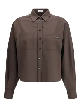 Brunello Cucinelli: Коричневая рубашка  Monili