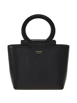 Ferragamo: Чёрная сумка  Gancini