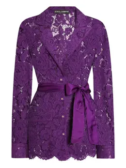 Dolce & Gabbana: Фиолетовый жакет 