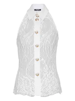 Balmain: Кружевное топ 