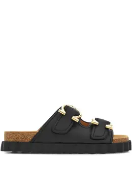 Ferragamo: Чёрные сандалии  Gancini