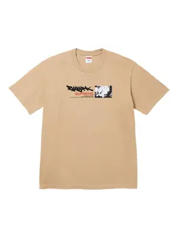 Supreme: Бежевая футболка 