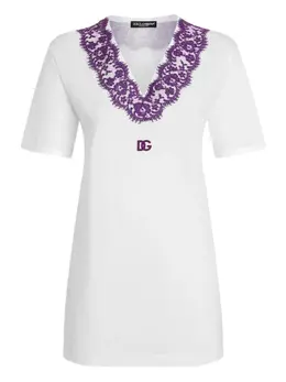 Dolce & Gabbana: Кружевная футболка  T
