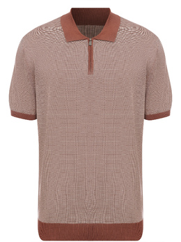 CORNELIANI: Коричневое поло 