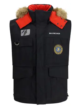Balenciaga: Чёрный жилет 