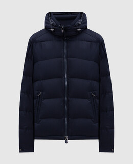 Moncler: Синий пуховик  Montgenevre