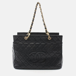 Chanel: Чёрная сумка-шоппер 