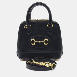 Gucci: Чёрная сумка на руку  Horsebit 1955
