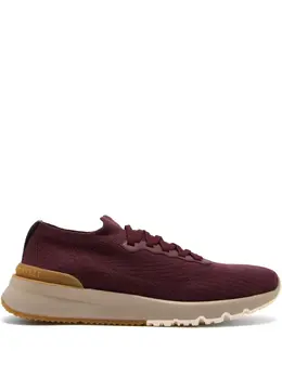 Brunello Cucinelli: Бордовые кроссовки 