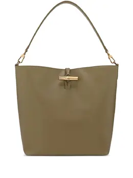 Longchamp: Зелёная сумка  Roseau