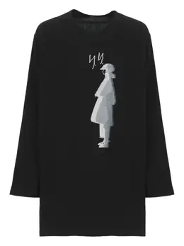 Yohji Yamamoto: Футболка с принтом 
