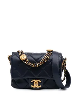CHANEL Pre-Owned: Голубая сумка через плечо 