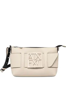 Armani Exchange: Бежевая сумка-шоппер 