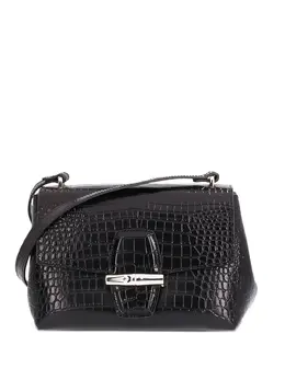 Longchamp: Чёрная сумка через плечо  Roseau