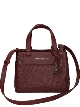 Armani Exchange: Бордовая сумка-шоппер 