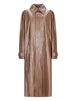 Jil Sander: Кожаное пальто 