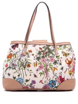 Gucci Pre-Owned: Сумка-шоппер с растительным принтом 