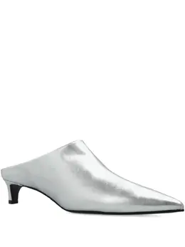 Jil Sander: Серебристые сабо 