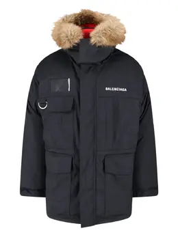 Balenciaga: Пальто из искусственного меха 
