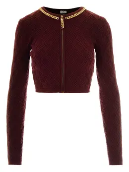 Elisabetta Franchi: Бордовый кардиган 