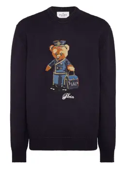 Philipp Plein: Синий свитер  Teddy Bear