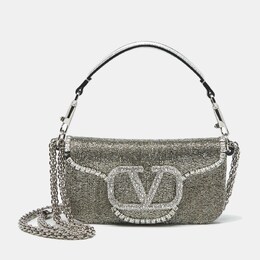 Valentino: Серебристая сумка 