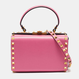 Valentino: Розовая сумка на руку  Rockstud