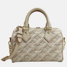 Louis Vuitton: Бежевая сумка  Speedy