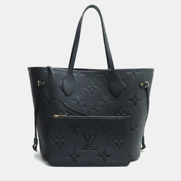 Louis Vuitton: Чёрная сумка-шоппер  Neverfull MM