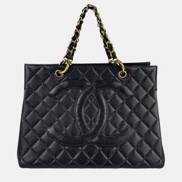 Chanel: Чёрная сумка-шоппер 