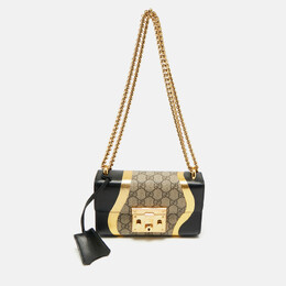 Gucci: Чёрная сумка  GG Supreme
