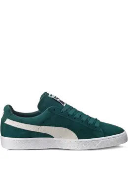 PUMA: Зелёные кроссовки  Suede Classic