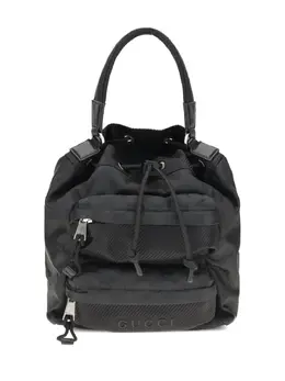 Gucci: Чёрный рюкзак  GG