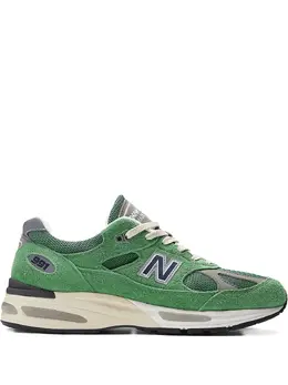 New Balance: Зелёные кроссовки 