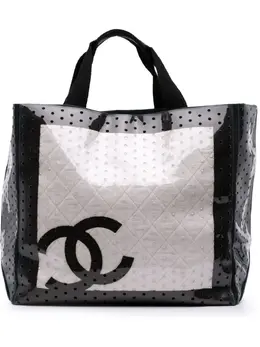 CHANEL Pre-Owned: Чёрная сумка-шоппер 