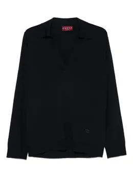 Gucci: Синее поло 
