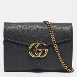 Gucci: Чёрный кошелёк  GG Marmont