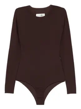 MM6 Maison Margiela: Коричневый боди 