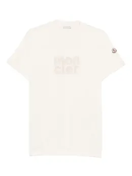Moncler: Белая футболка 