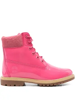 Timberland: Розовые ботинки 