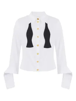 Elisabetta Franchi: Рубашка с бантом 
