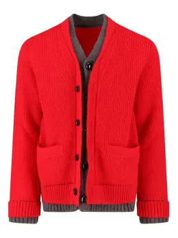 sacai: Красный кардиган 