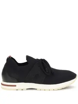 Loro Piana: Чёрные кроссовки 