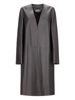 FENDI: Кожаное пальто 