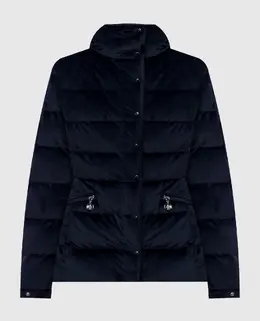 Moncler: Синий пуховик 