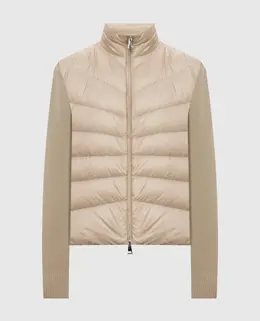 Moncler: Бежевая куртка 