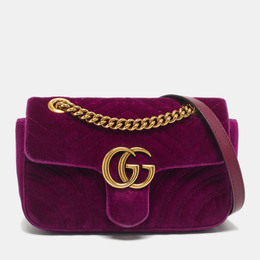 Gucci: Фиолетовая сумка  GG Marmont
