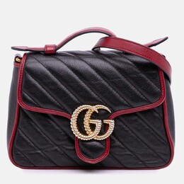Gucci: Чёрная сумка на руку  GG Marmont