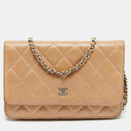 Chanel: Бежевый кошелёк 